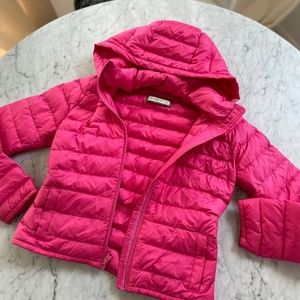 Abercrombie & Fitch Hot Pink Hooded Puffer Jacket